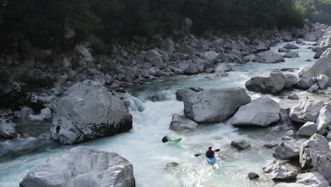 kayaking in a mountain river