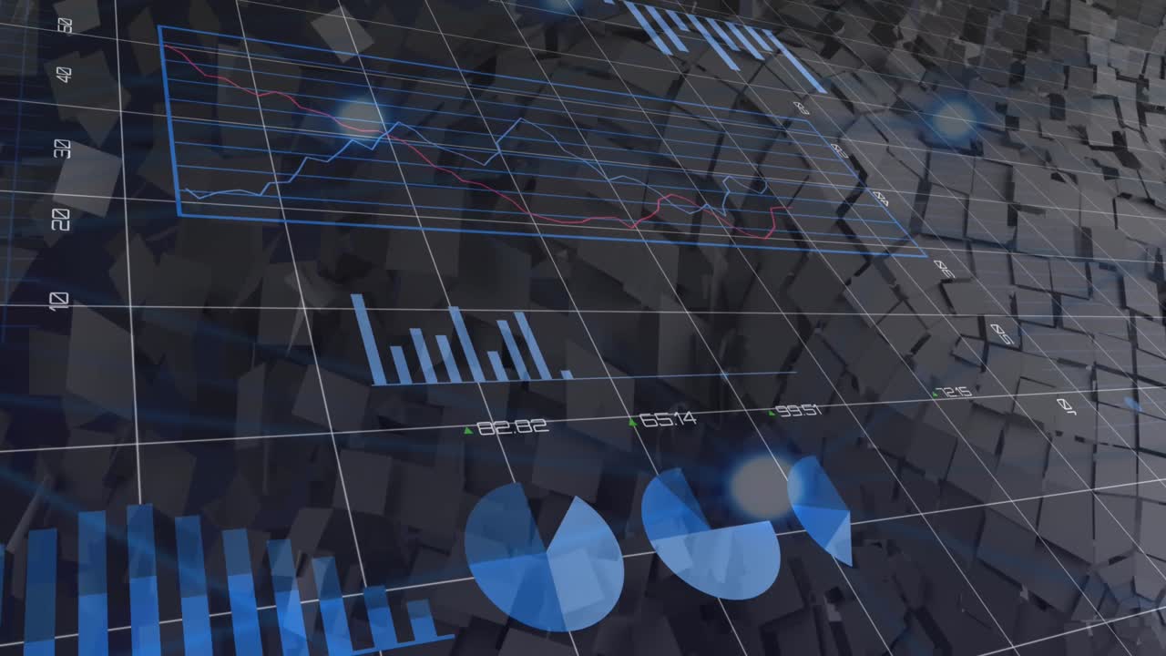 animación del procesamiento de datos sobre formas