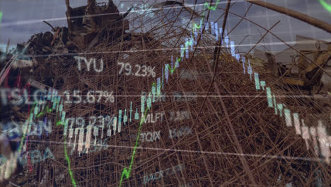 animation of data processing over rubbish dump