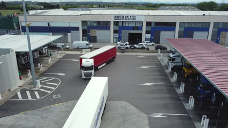 trucks at a truck stop