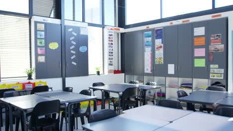 empty classroom in a modern high school