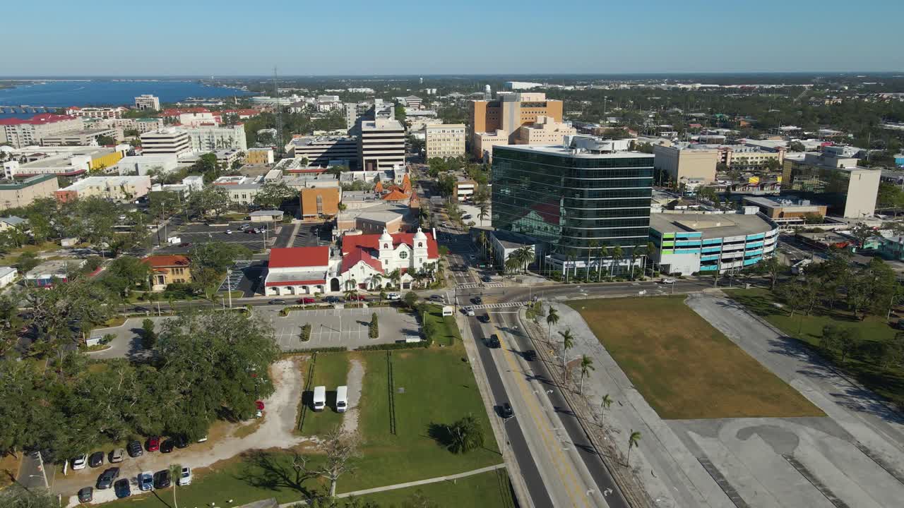 Aerial View of a Florida City Downtown