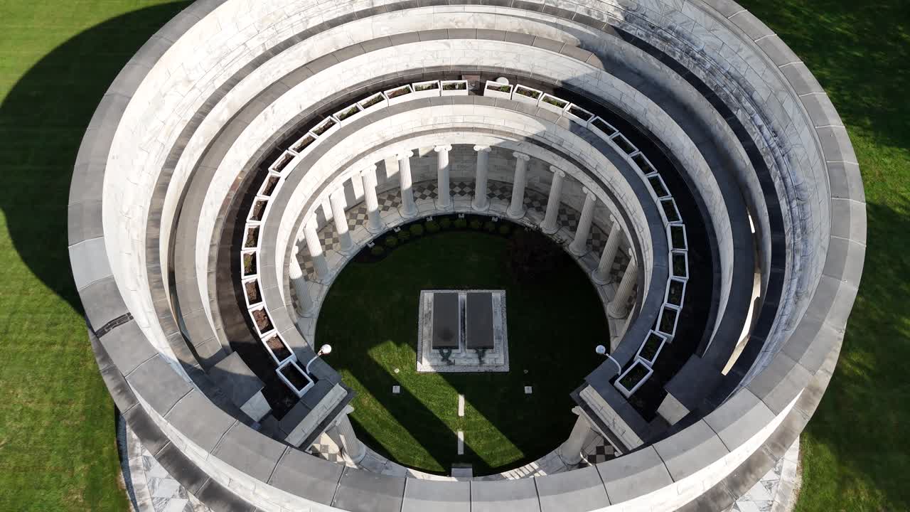 Warren G Harding Memorial - Marion, Ohio - Aerial drone