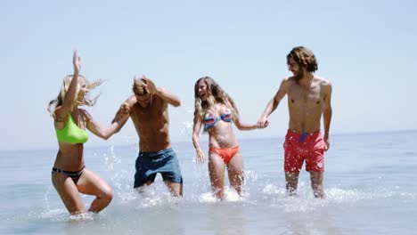 friends having fun at beach