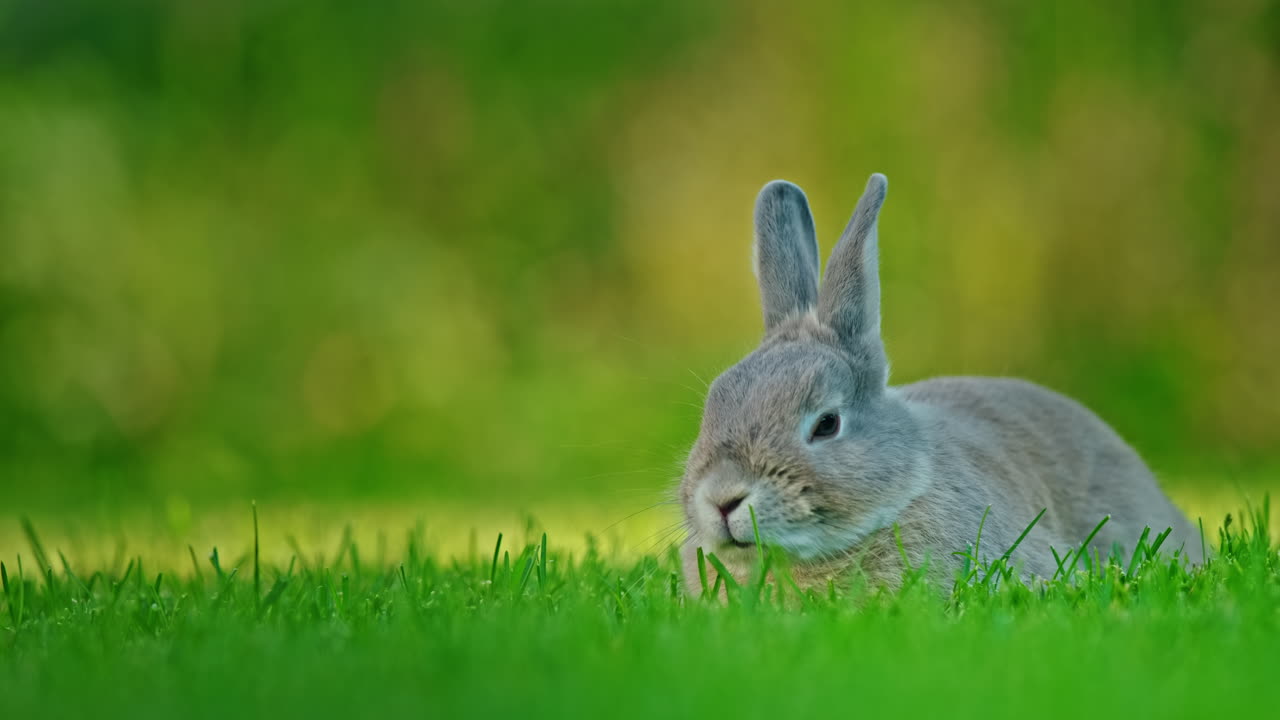 conejo gris en la hierba