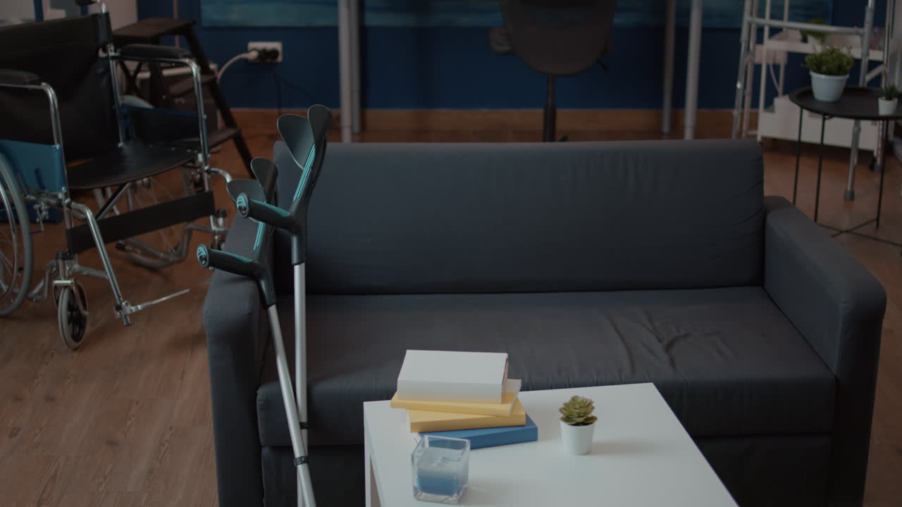 Living room with disability aids