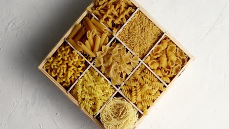 box filled with assorted macaroni