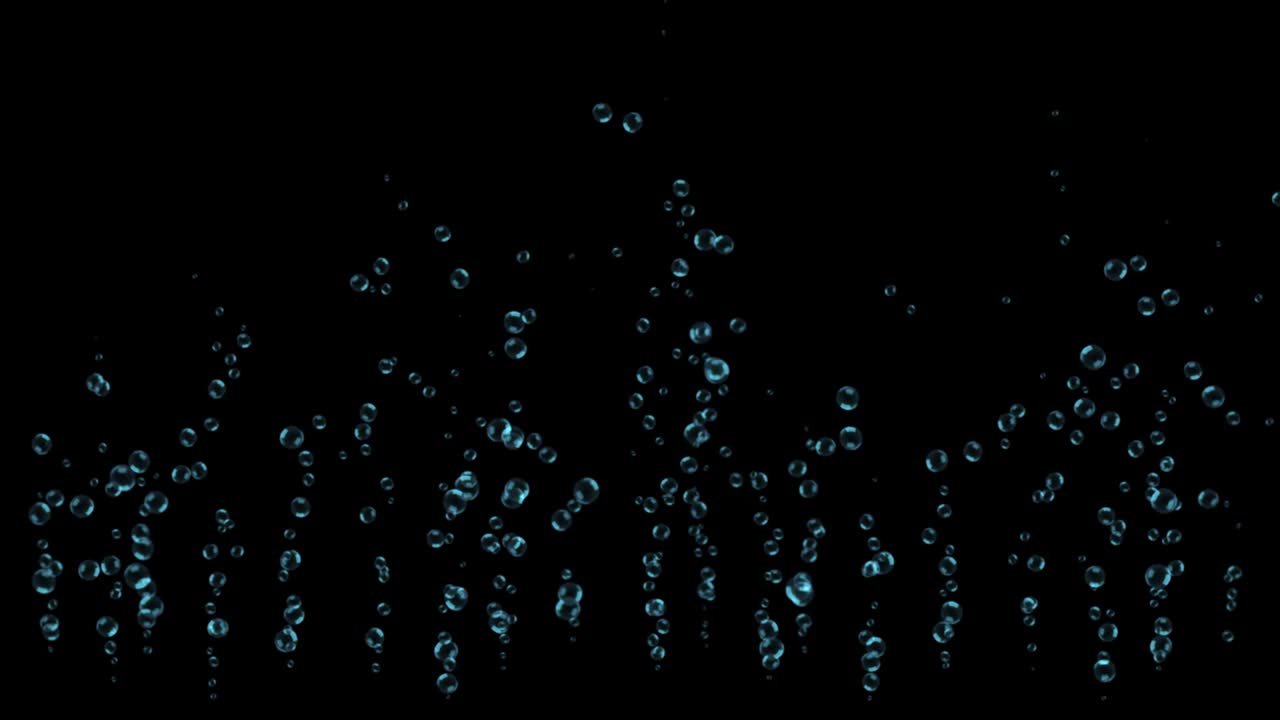 4k 3d 녹색 스크린 루프 애니메이션에서 물속에서 거리는 공기 거품.