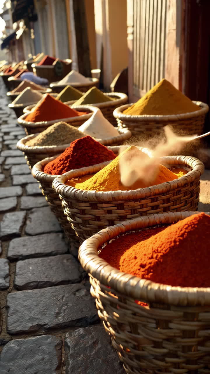 Colorful Spice Market in Marrakech
