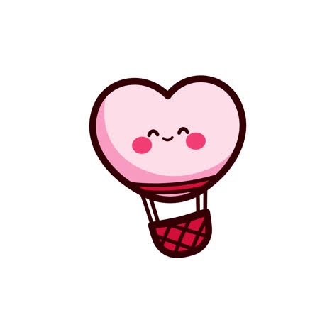 cute heart-shaped hot air balloon