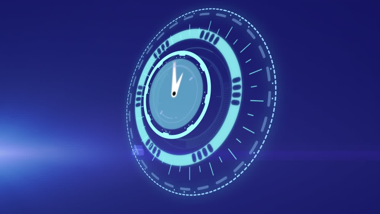 Animation of clock on dark blue background