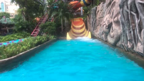 sunway lagoon theme park and water park empty pool with clear blue water