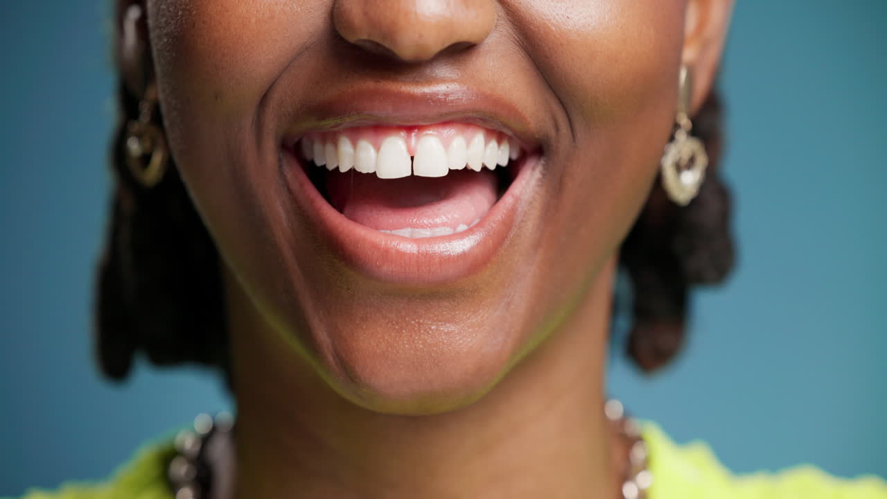 Close-up of a woman's smile