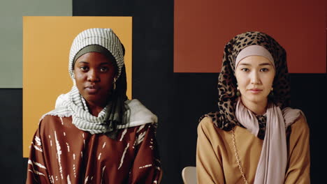 young muslim women posing in studio