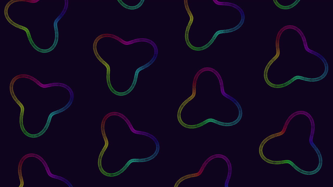A vibrant rainbow-hued seamless pattern against a black backdrop, ideal for web or app backgrounds and design elements, adding a pop of color and visual interest