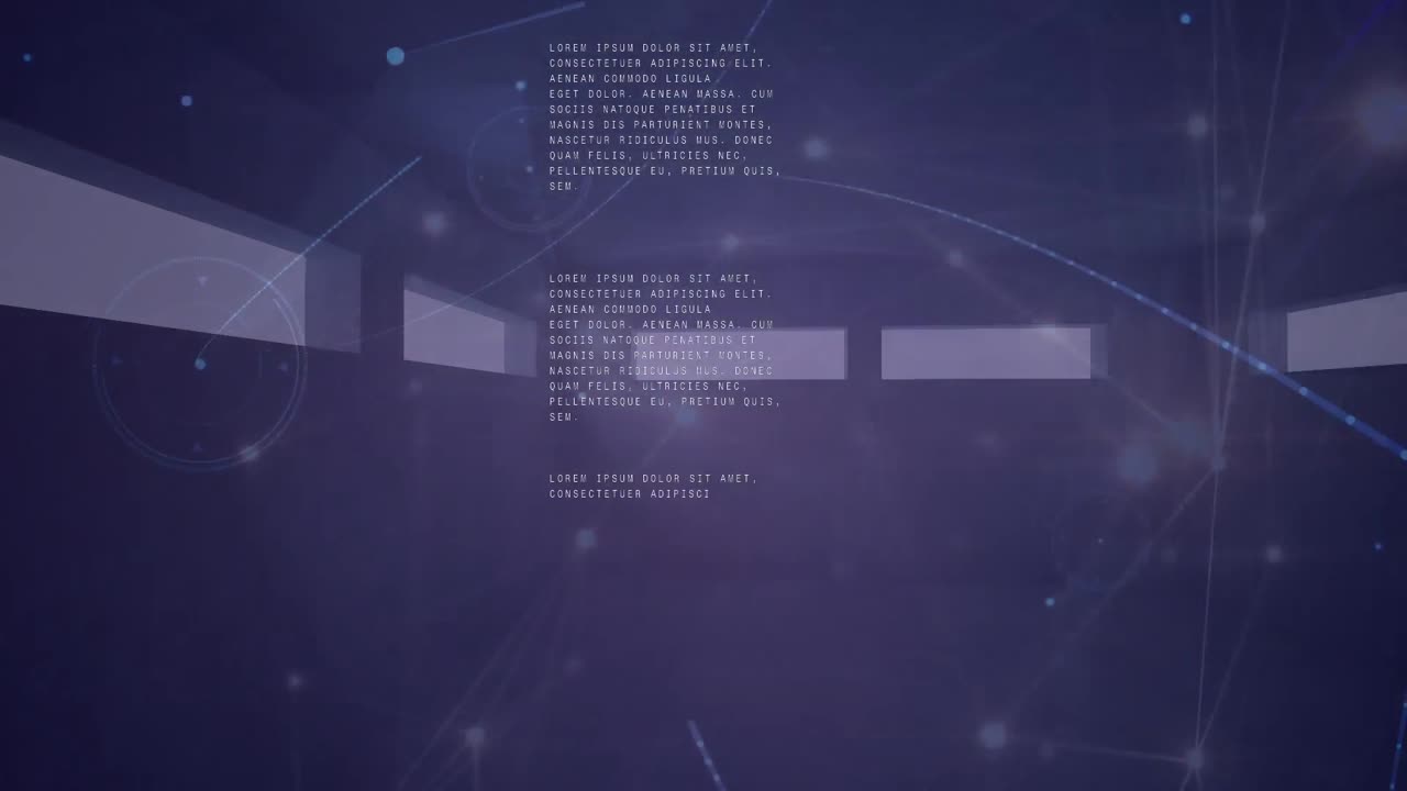 animación de redes de conexiones y procesamiento de datos en edificios vacíos