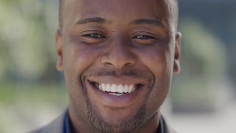 portrait happy african american man smiling