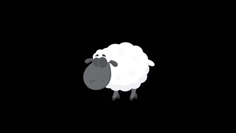 black sheep cartoon character walking