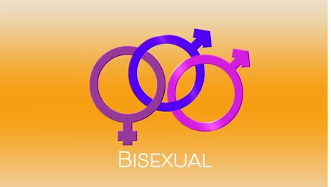 Animation-of-bisexual-gender-symbol-on-orange-background