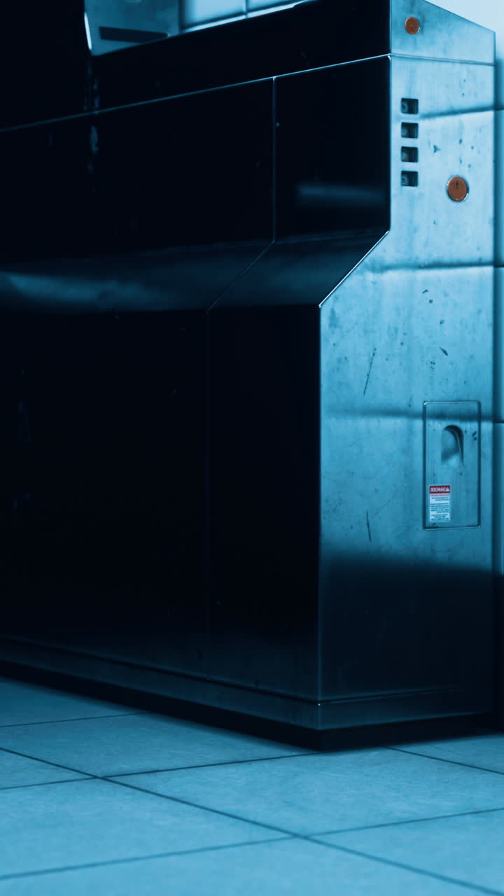 un primer plano de una máquina de metal negro con un mango y botones