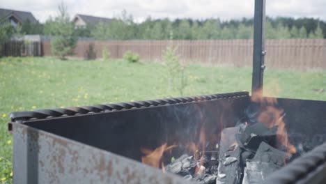 outdoor barbecue with charcoal grill