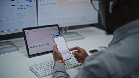business person trading stock market