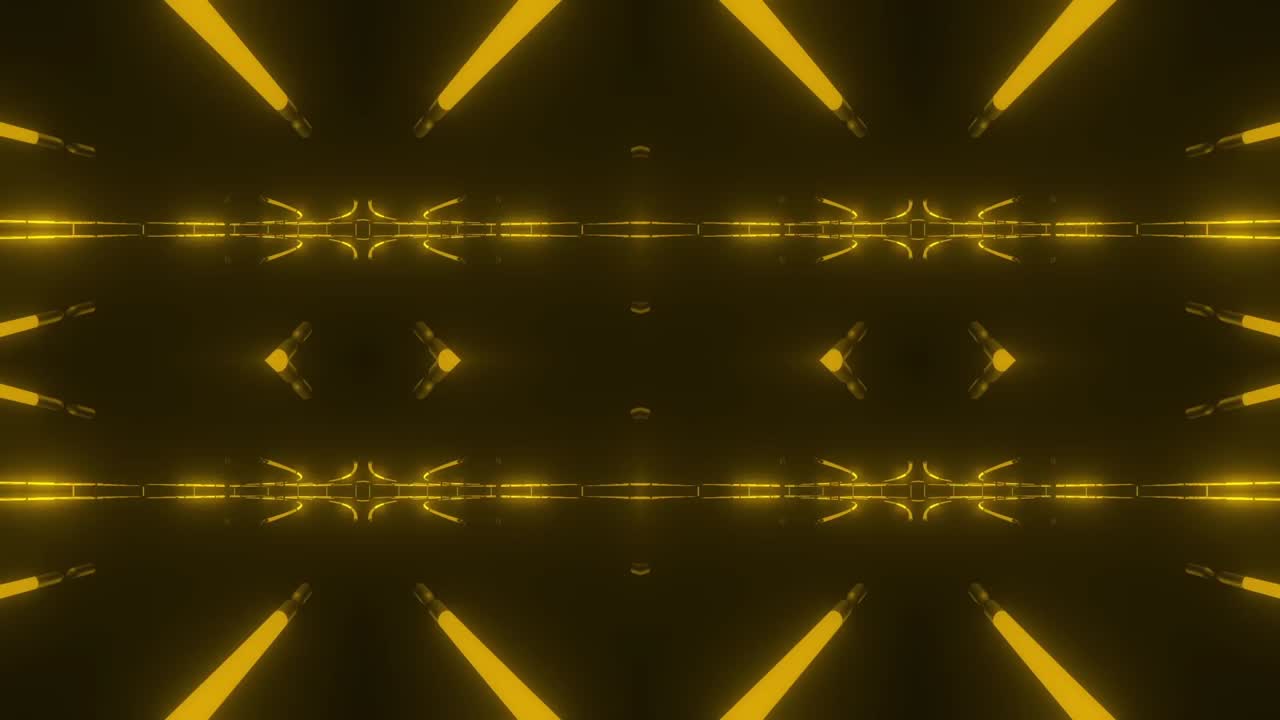 Abstract Glowing Yellow Tunnel
