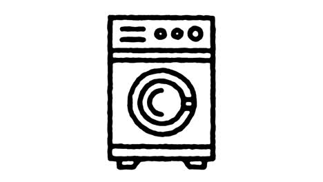 laundering instruction hand draw line icon animation