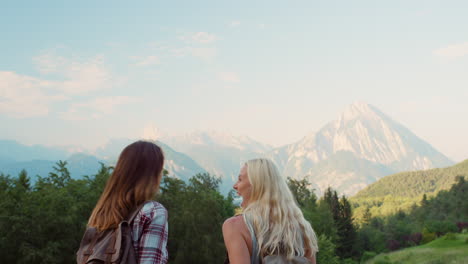 two women hiking on holiday