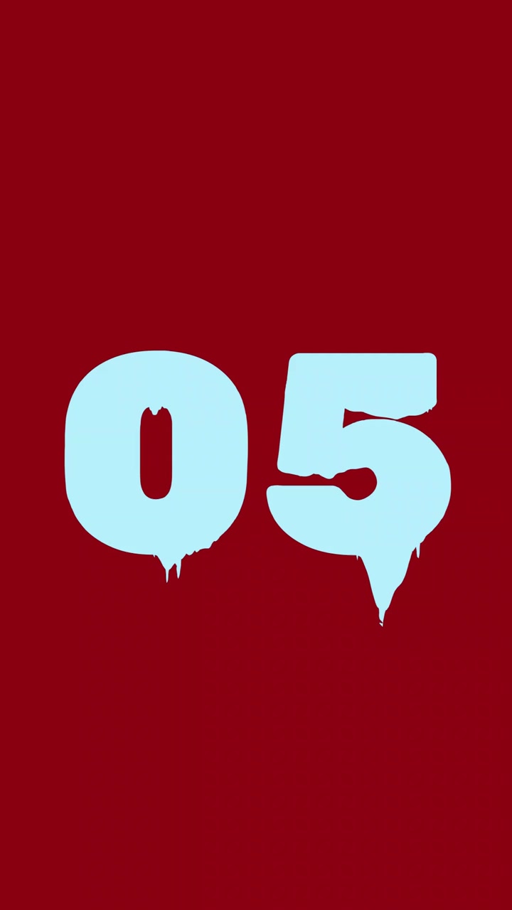 Spooky Dripping Numbers Countdown from Ten to Zero
