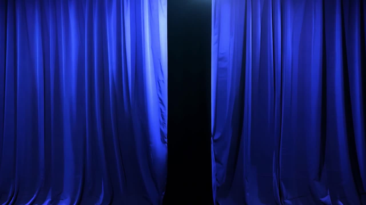 파란 무대 커튼