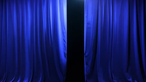 blue stage curtains