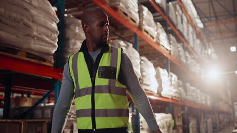 warehouse worker in safety vest