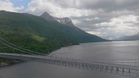 skjomen bridge on european route e6 highway crossing skjomen fjord in narvik, norway