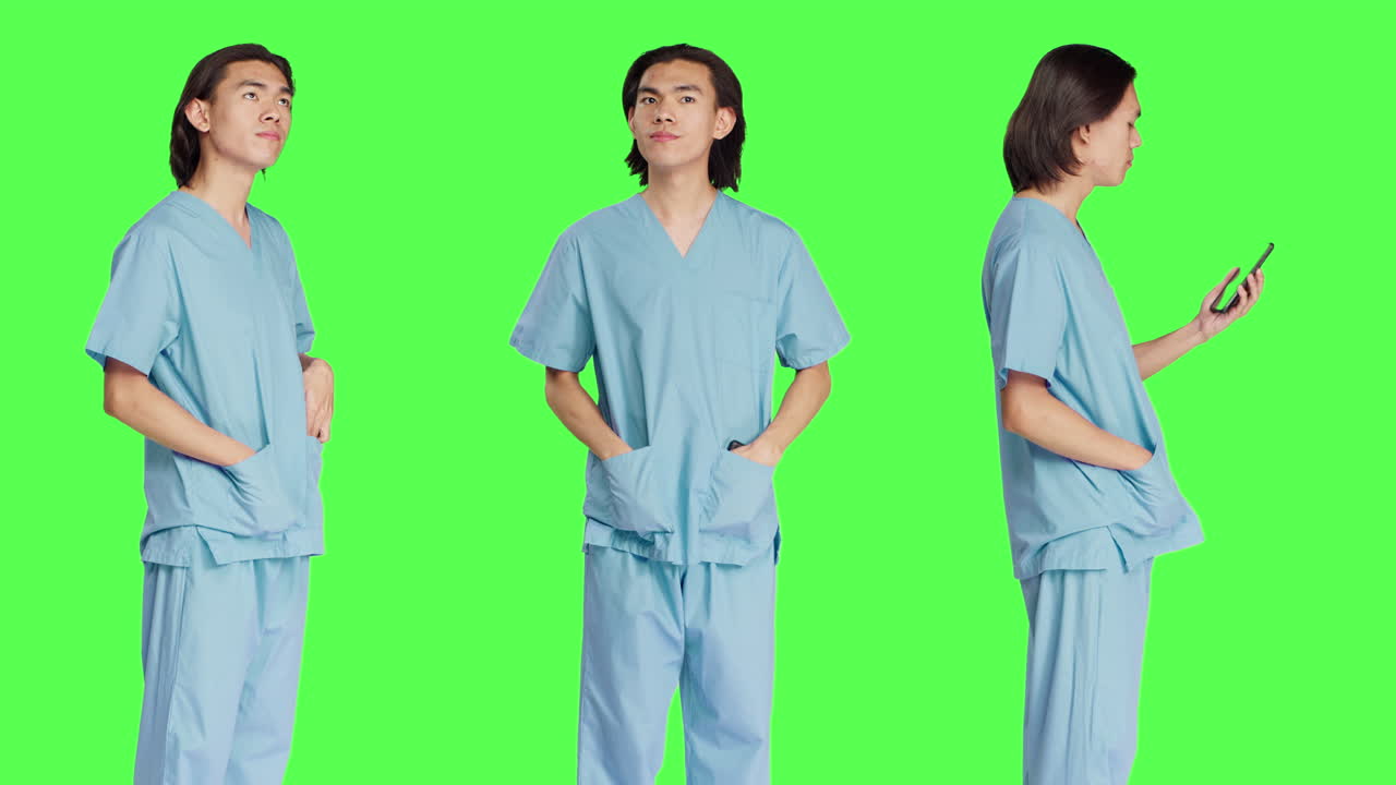 의료 종사자가 뭔가를 기다리고 있습니다.