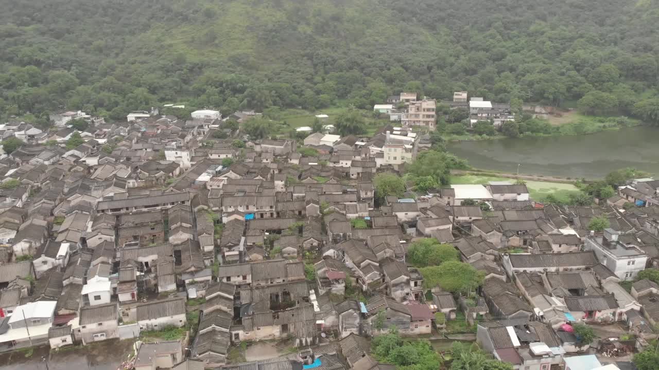 Aerial View of a Densely Populated Village in China