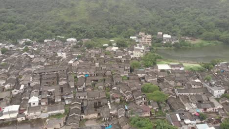aerial view of a densely populated village in china
