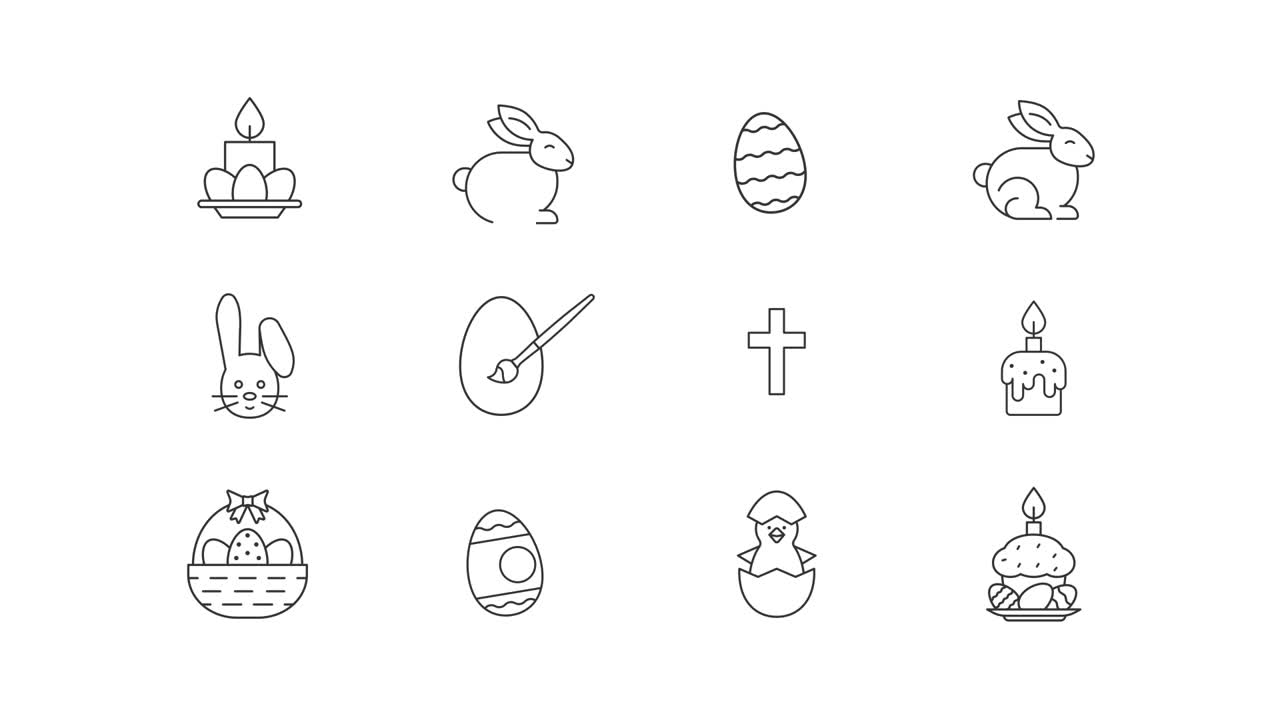 Easter Icon Set