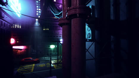 neon-lit cyberpunk alley