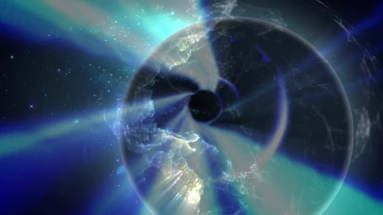 반 ⁇ 이는 광선과 연결의 네트워크로 지구의 애니메이션