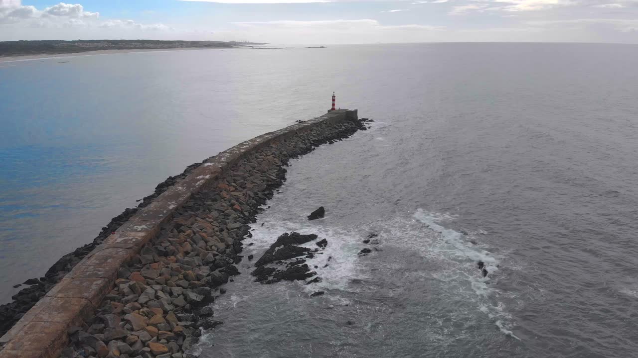 Aerial footage with lighthouse and amazing colors