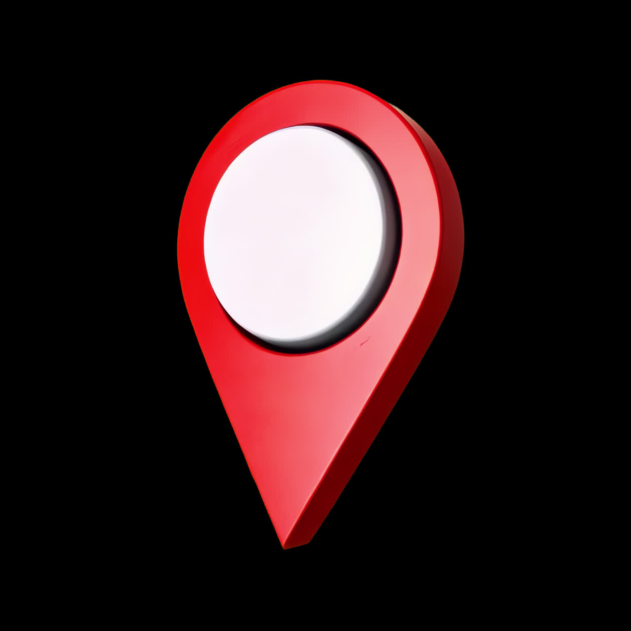 Red map pin icon isolated animation isolated asset, transparent 4K video, alpha channel, ProRes 4444