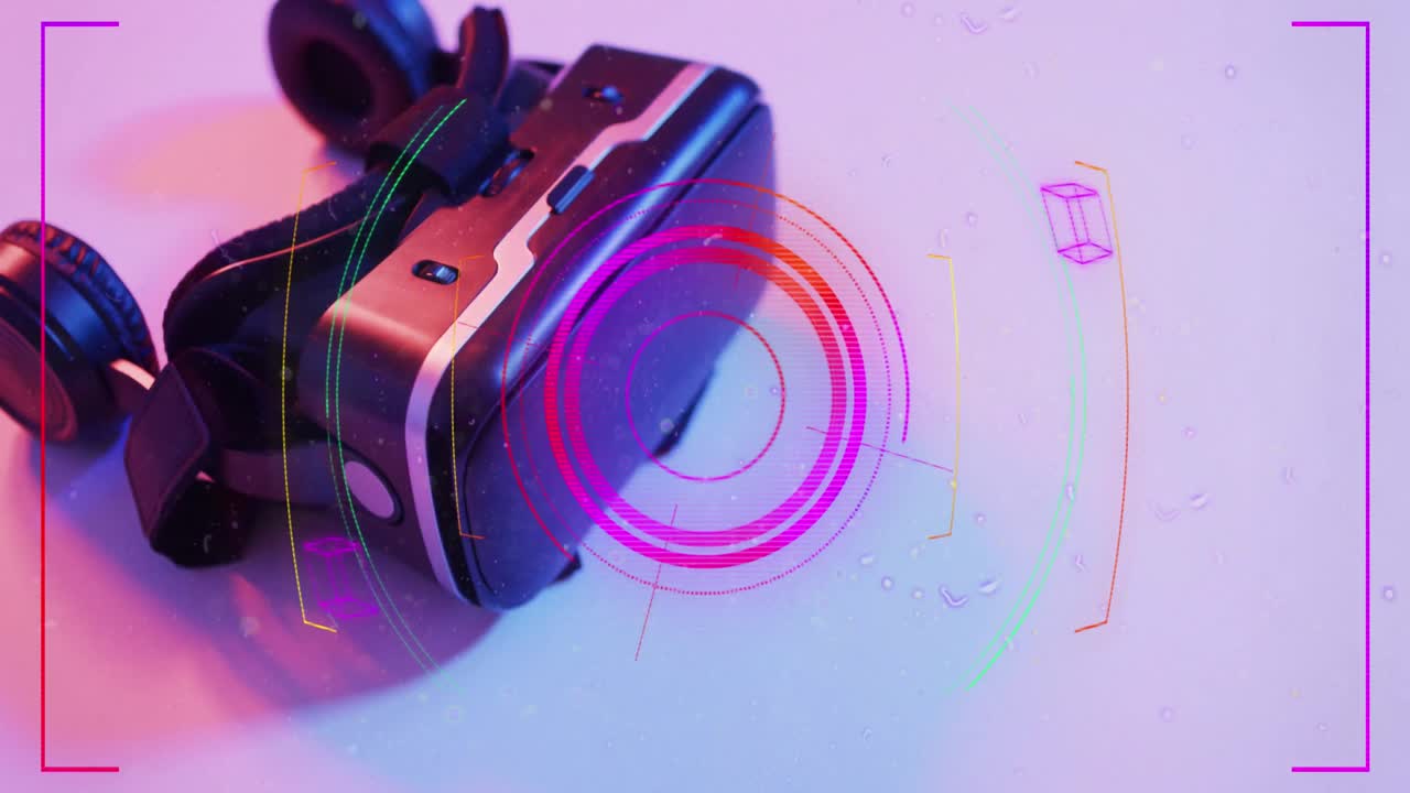 animación del alcance y procesamiento de datos a través de auriculares vr