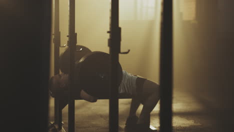 Man Bench Pressing