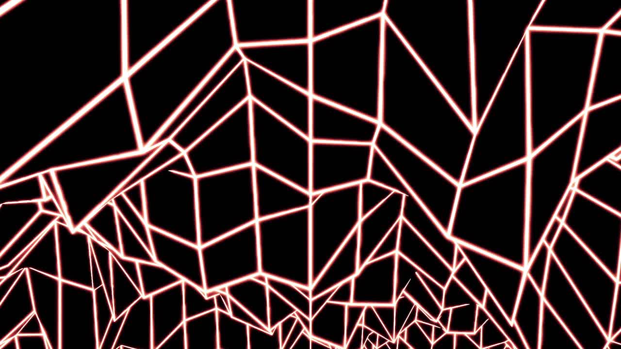 patrón geométrico abstracto con líneas rojas sobre un fondo negro