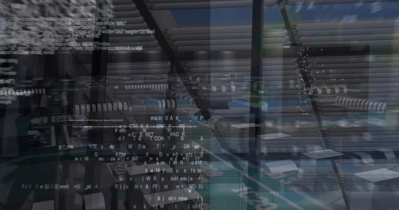 Animation of financial data processing over business people