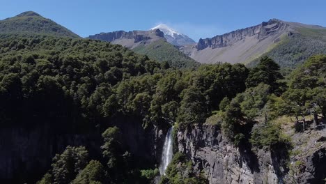 aerial view of grandiose waterfall and majestic natural scenery captured at patagonia, argentina, south america