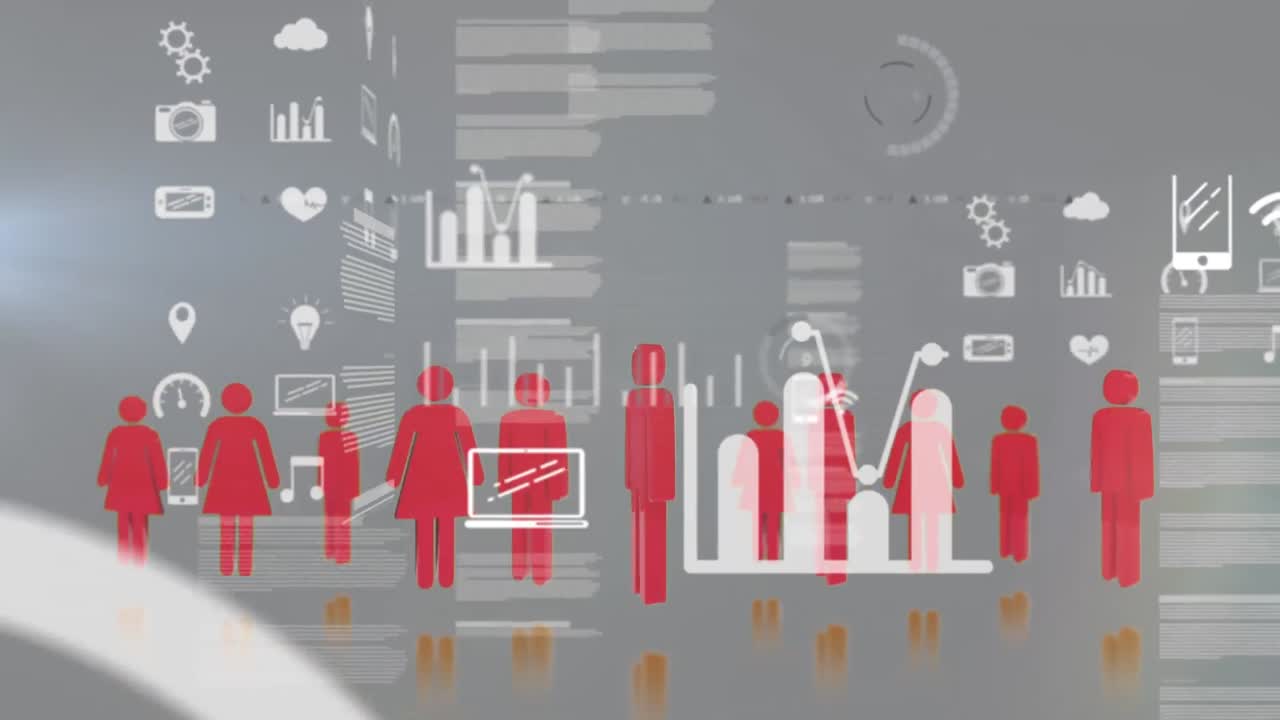 컴퓨터 인터페이스 아이콘의 애니메이션, 데이터 처리 및 통계