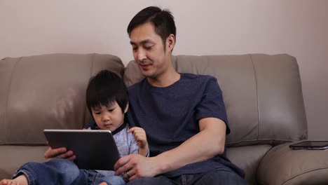 family enjoying time relaxing together at home