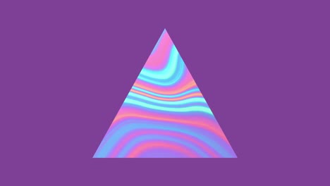 animation of triangle over moving colourful background